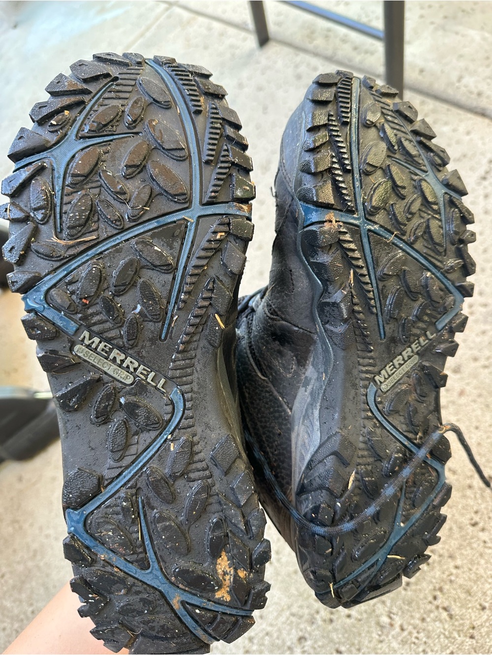 Merrell Men's Black and Blue Trail Boots - Picture 4 of 7